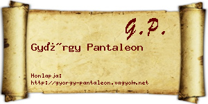 György Pantaleon névjegykártya
